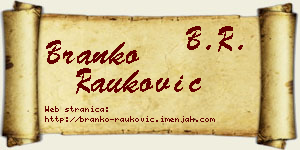 Branko Rauković vizit kartica